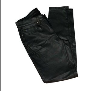 Eileen Fisher Black Organic Cotton Waxed Jeans straight Pants Size 10